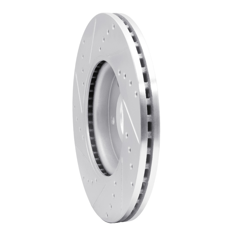 Buick Encore GX Brake Rotor (1) - Front Right - R1 Concepts - Drilled & Slotted - Silver - `11-`25